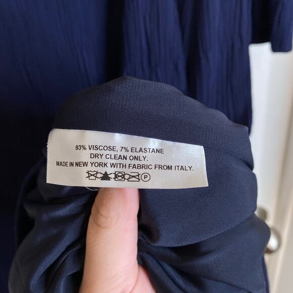 NWT MM LAFLEUR Oak Dress Aegean Blue Navy Crinkle Plus Size 20 New Office - Picture 7 of 11